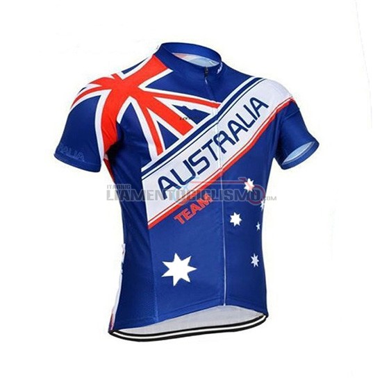 Abbigliamento Ciclismo Australia Manica Corta 2018 Blu e Rosso